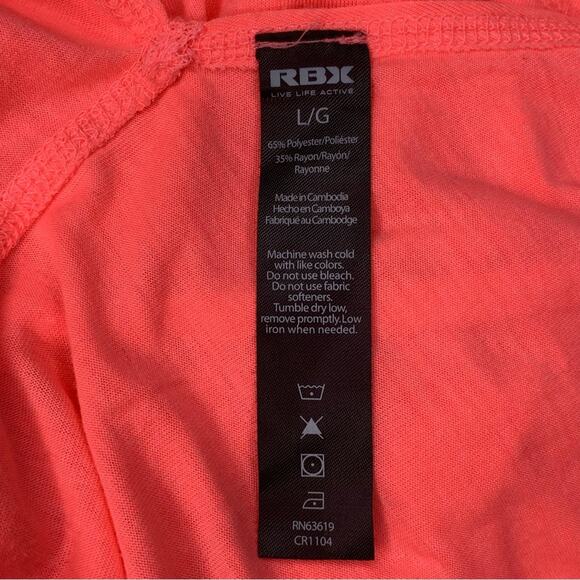 RBX Top Long Sleeve Thumb Holes Size L Orange - Picture 8 of 9